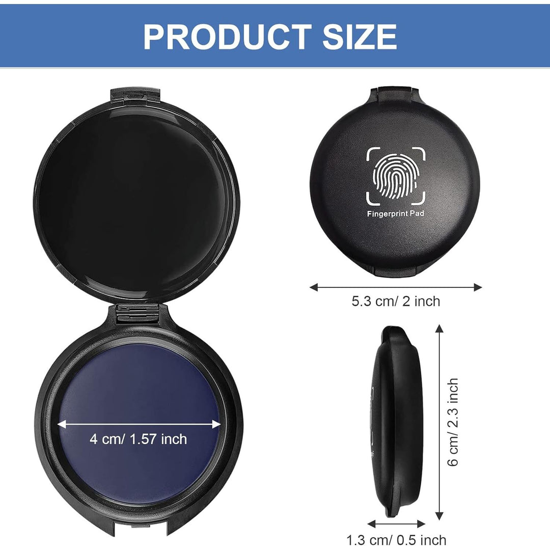 Fingerprint Ink Pad Thumbprint Ink Pad for Office Notary Supplies Identification Security ID Fingerprint Cards Law Enforcement Fingerprint Kit Thumb Print Ink Pad Stamp Pad (Blue - 2 Pack) - Just Closeouts Canada Inc.