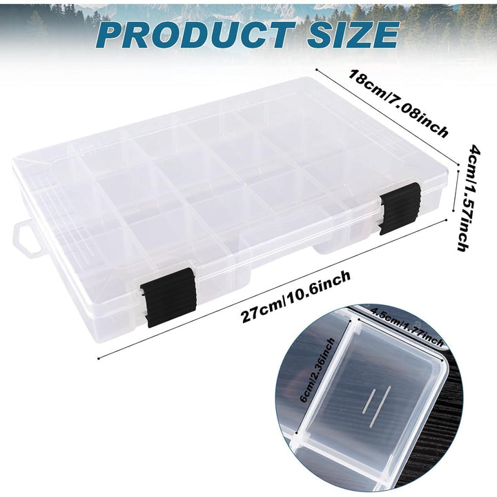 Fishing Tackle Boxes,3600 Tackle Tray Clear Plastic Fishing Box with Removable Dividers Fishing Storage Organizer Boxes for Lures (2 Packs) - Just Closeouts Canada Inc.X004Z7DAW5