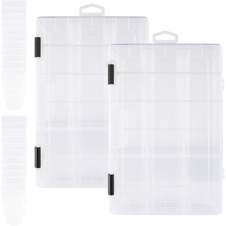 Fishing Tackle Boxes,3600 Tackle Tray Clear Plastic Fishing Box with Removable Dividers Fishing Storage Organizer Boxes for Lures (2 Packs) - Just Closeouts Canada Inc.X004Z7DAW5