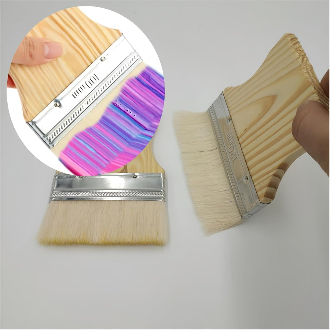 Flat Paddle Paintbrushes with Wooden Handles, 3-Piece Set - Just Closeouts Canada Inc.