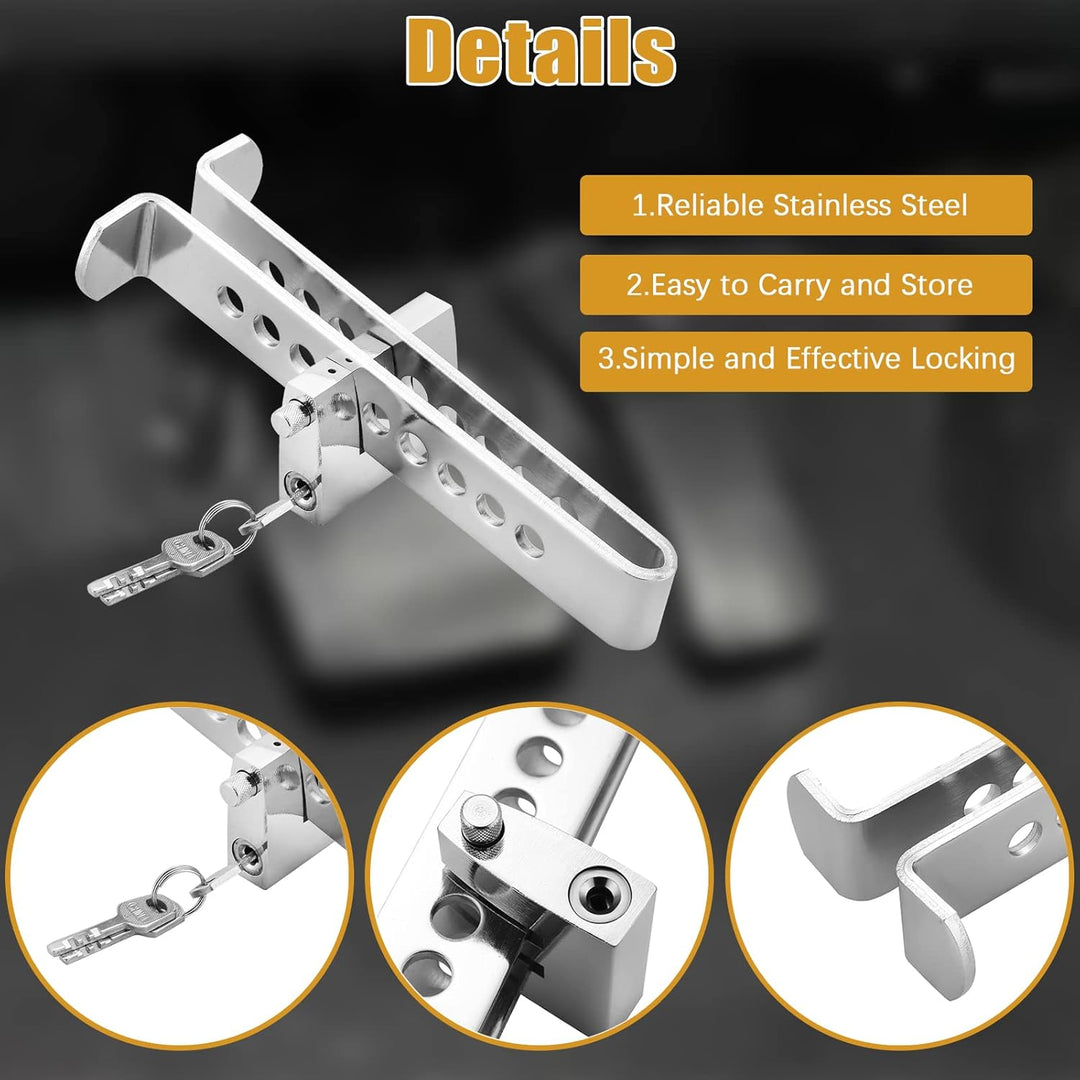 anti theft pedal lock Anti-Theft Clutch Safety Lock 9 Holes Brake Pedal Lock Car Brake Accel – Just Closeouts Canada Inc