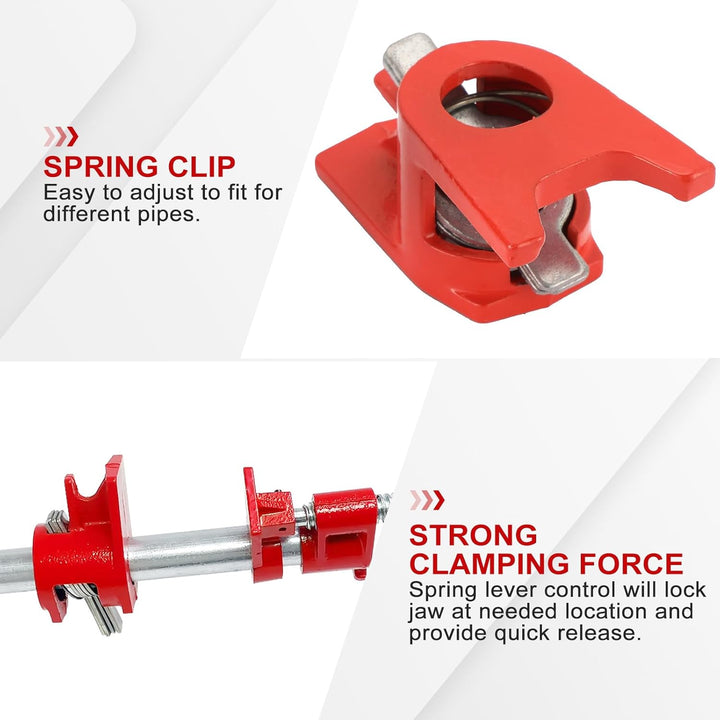 FLKQC 3/4" Wood Gluing Pipe Clamp Set with Unique Foot Design Red 6PCS Heavy Duty Bar Clamps Cast Iron Quick Release Pipe Clamp Tools for Woodworking (6Pack, 3/4" with Foot) - Just Closeouts Canada Inc.