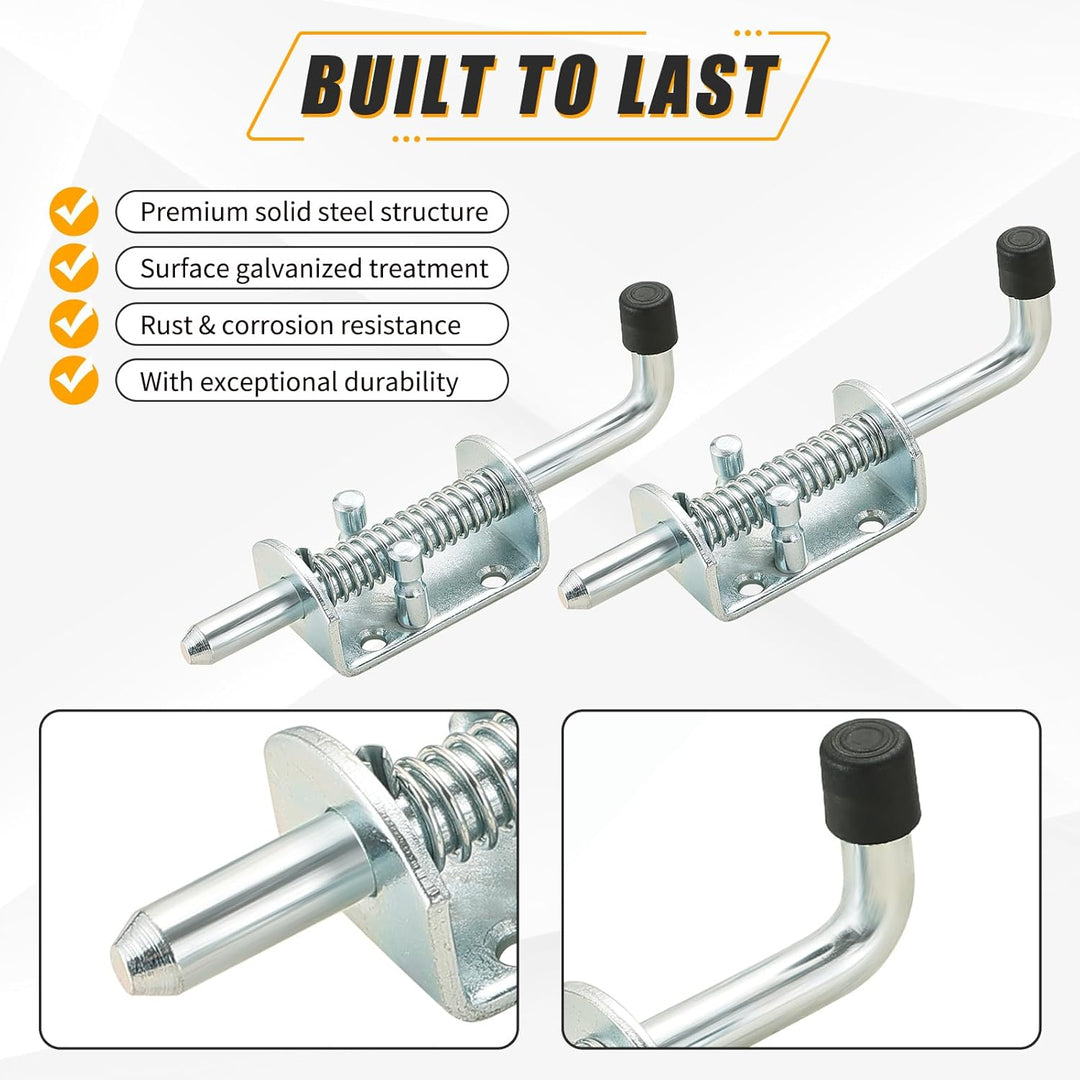 Spring Loaded Latch Pin, Stainless Steel Barrel Bolt for Gate Shed Doo ...