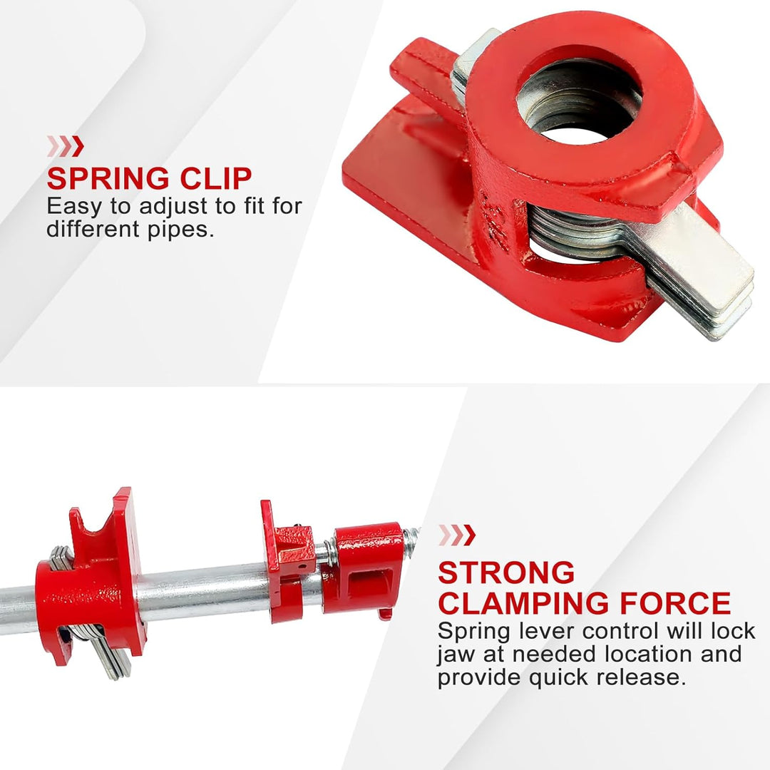 FLKQC Wood Gluing Pipe Clamp Set, Heavy Duty Cast Iron Quick Release Pipe Clamps for Woodworking, Pipe Clamps Quick Release for Woodworking, Carpentry, Home Improvement, and DIY Projects (6, 3/4") - Just Closeouts Canada Inc.