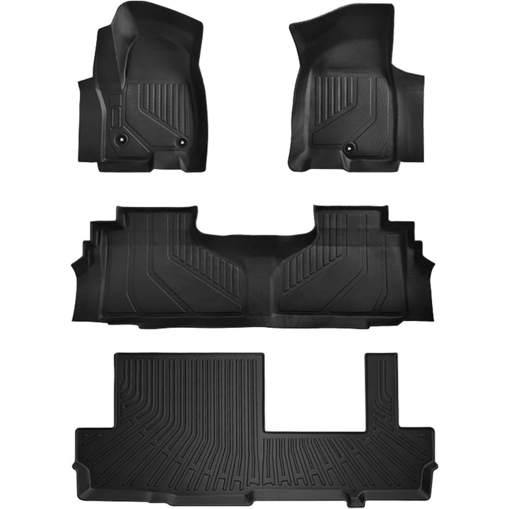 Floor Mats for Chevy Chevrolet Suburban/GMC Yukon XL 2024-2021 Floor Mats & Cargo Liner with Backrest Mat Full Set All Weather Protection TPE for Suburban Accessories (8seat) - Just Closeouts Canada Inc.