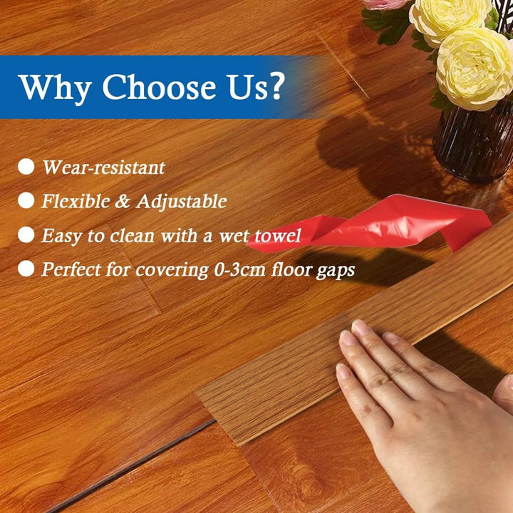 Floor Transition Strip Floor Cover Strips Self Adhesive Flooring Transitions Laminate Floor Strip 2" Wide Vinyl Floor Flat Divider Strip Elegant Wood Grain Design (5cm, 20Ft, Light Brown) - Just Closeouts Canada Inc.