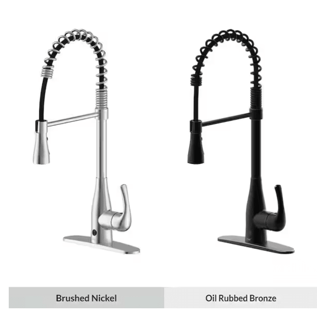 FLOW Motion Activated & Manual Single - Handle Pull - Down Spring Neck Sprayer Kitchen Faucet, Brushed Nickel - Just Closeouts Canada Inc.