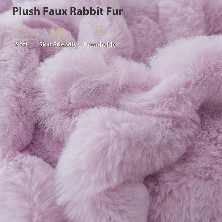 Fluffy Faux Rabbit Fur Body Pillow Cover, Cozy Light Purple Bubble Shaggy Plush Bed Body Pillowcase with Zipper, Long 20"x54" Fuzzy Furry Pillow Case for Bedroom Home Decoration, Lavender - Just Closeouts Canada Inc.X004LYWYEH