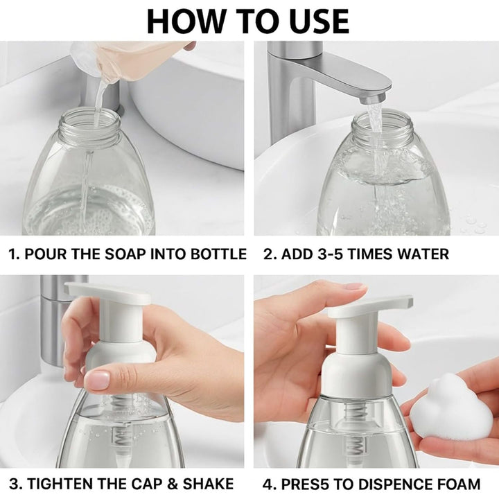 Foaming Soap Dispenser Pump - Bottle for Liquid Soap, 250ml (8.5 oz) Pack of 2 - Just Closeouts Canada Inc.