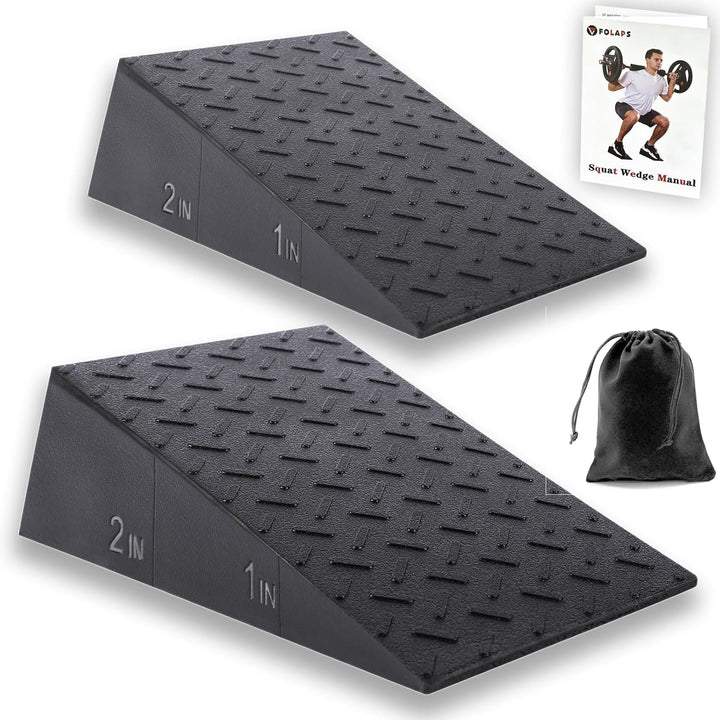 Folaps Squat Wedge Block for Heel Elevated Squat, Weightlifting Calf Stretcher Slant Board for Squat Improve Mobility Balance and Strength Performance - Just Closeouts Canada Inc.