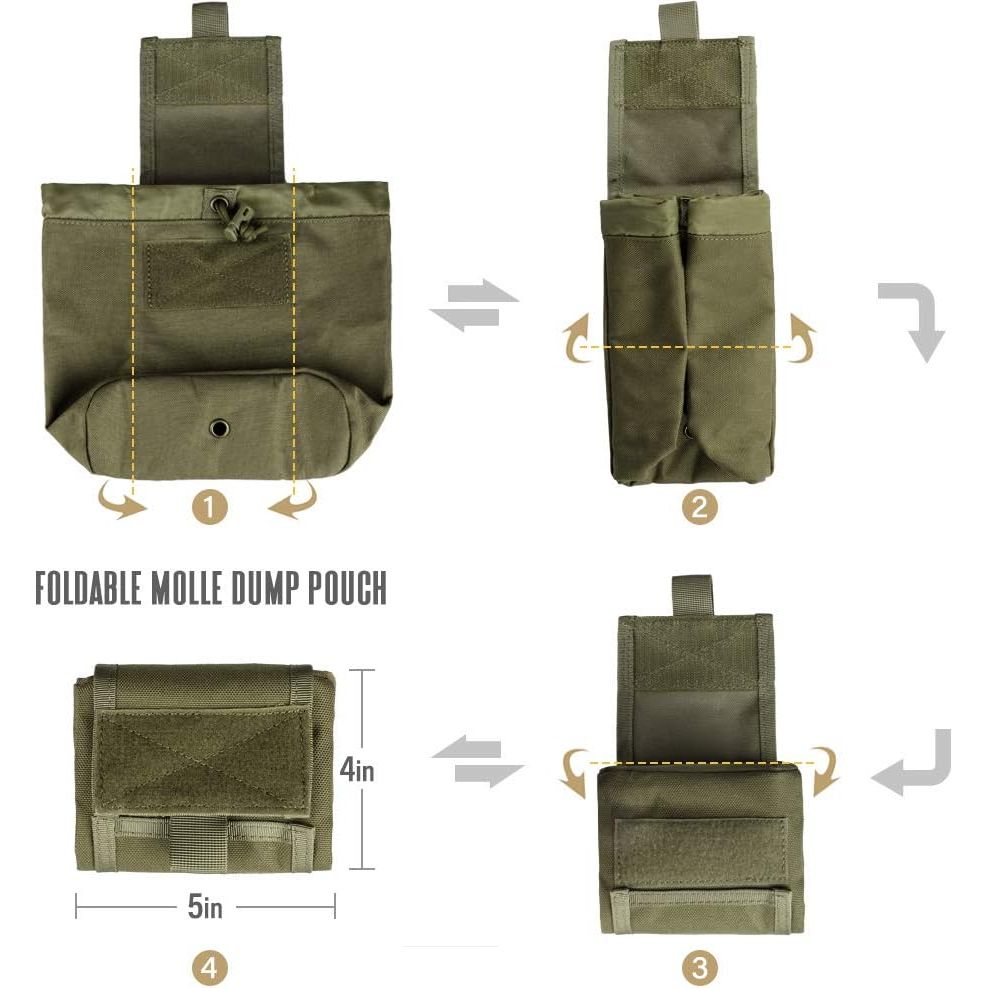 Foldable MOLLE Dump Pouch with Canada Flag Patch – Army Green - Just Closeouts Canada Inc.
