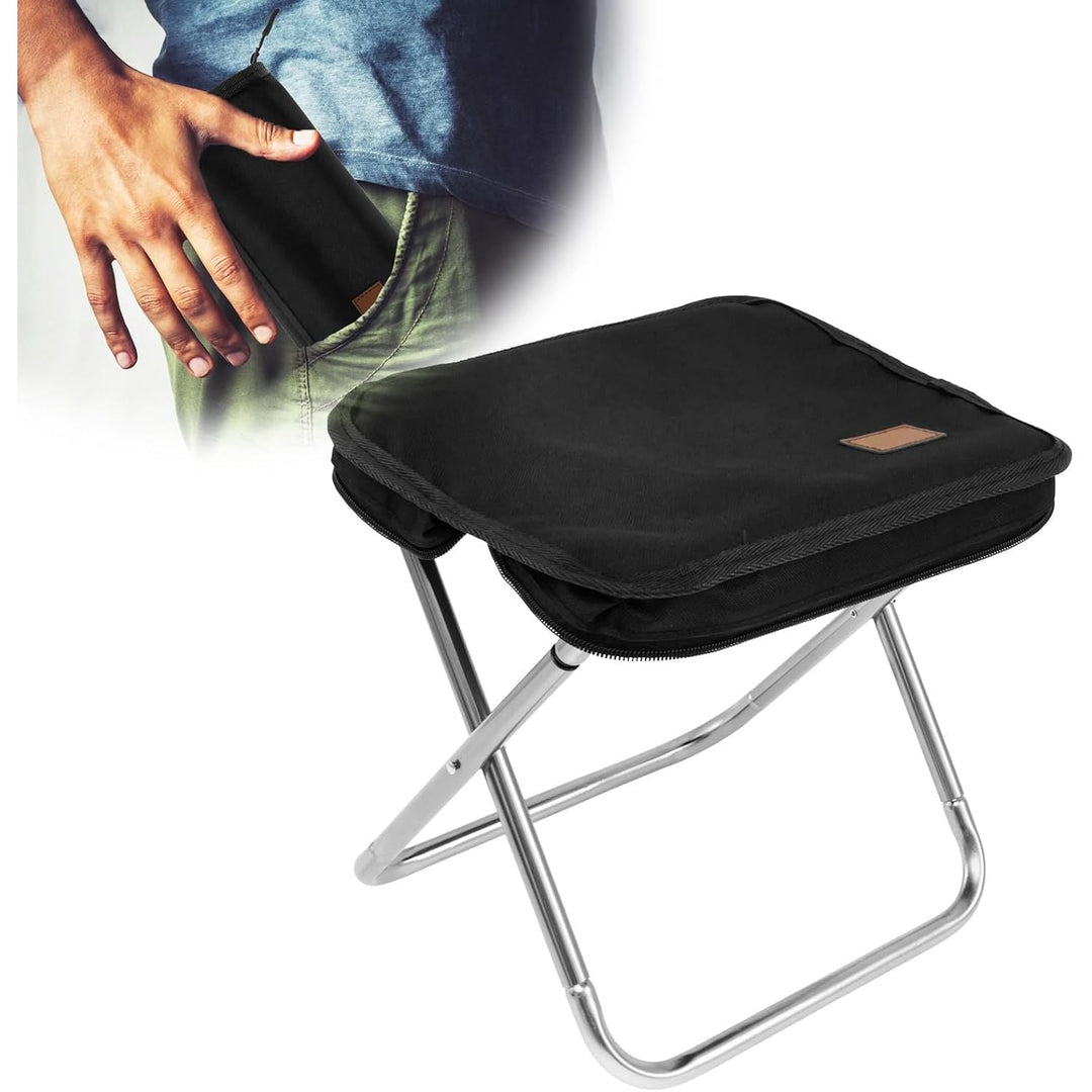 Folding Camping Stool, 11" Small Collapsible Stool for Adults, Portable Pocket - Size Stool Chair w Storage Bag, Foldable Seat Ultralight Camping Stool for Travel Hiking Fishing Beach, Hold Up to 440lbs - Just Closeouts Canada Inc.