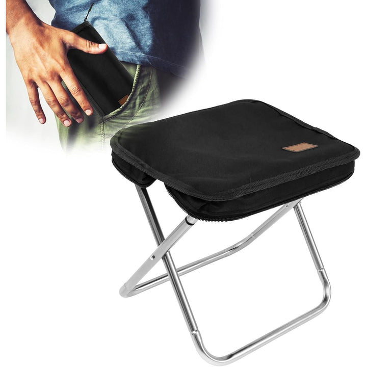 Folding Camping Stool, 11" Small Collapsible Stool for Adults, Portable Pocket - Size Stool Chair w Storage Bag, Foldable Seat Ultralight Camping Stool for Travel Hiking Fishing Beach, Hold Up to 440lbs - Just Closeouts Canada Inc.