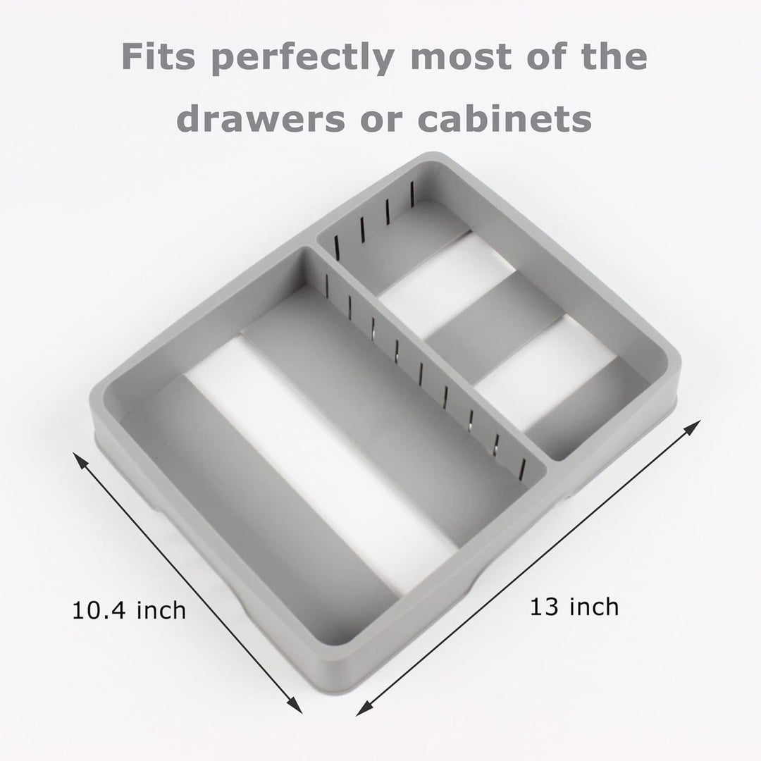 Food Container Lid Organizer - Adjustable Plastic Lid Storage for Kitchen Cabinets - Size 13x10.4inch Grey - Just Closeouts Canada Inc.