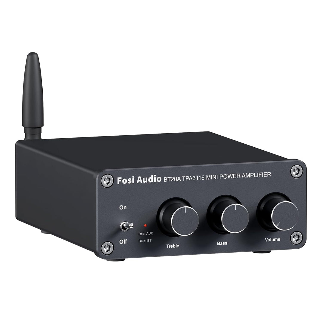 Fosi Audio BT20A Bluetooth Stereo Amplifier, 2 Channel Home Audio Component Amplifiers for Passive Speakers, Mini Class D Amp Receiver 200W for Indoor, Outdoor, Garage, Ceiling, Bookshelf Speaker - Just Closeouts Canada Inc.