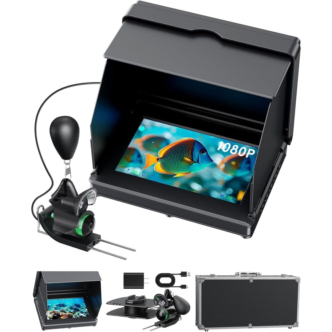 Fourq Underwater Fishing Camera, Fishing Camera with Infrared Night Vision Light, Portable Fish Finder with 100ft Cable, 5 Inch LCD and Upgraded HD Lens for Ice Lake Boat Kayak Fishing - Just Closeouts Canada Inc.