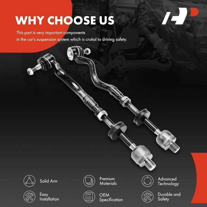 Front Inner & Outer Tie Rod Assembly Pair for BMW 3 Series, M3 & Z3 - Just Closeouts Canada Inc.