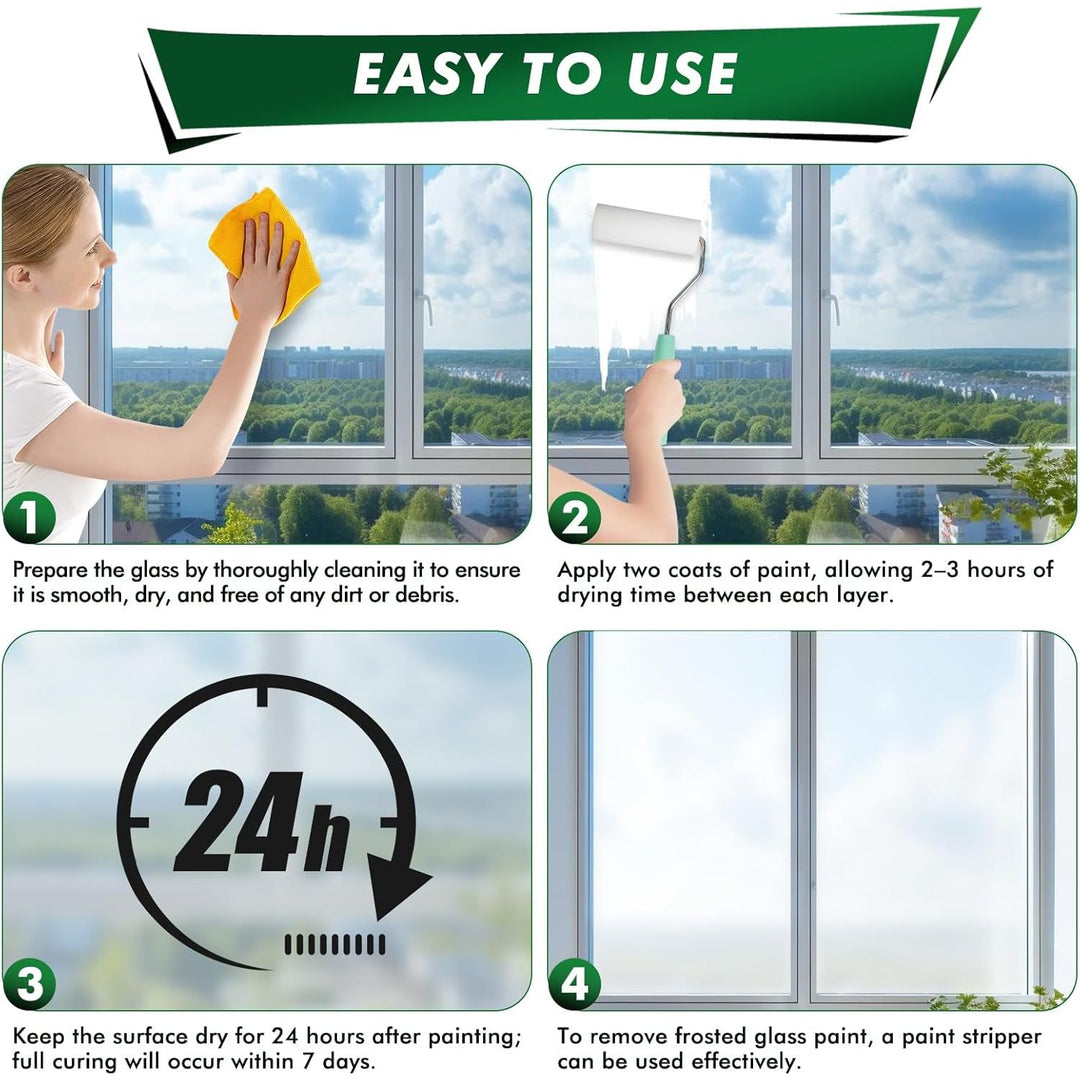Frosted Glass Paint, Privacy Window Paint For Glass, Frosted Glass Spray Waterproof & UV Resistant, Window Frosting Spray For Shower Doors, Bathroom, Kitchen, Craft, Indoor & Outdoor (16oz) - Just Closeouts Canada Inc.