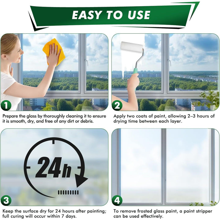 Frosted Glass Paint, Privacy Window Paint For Glass, Frosted Glass Spray Waterproof & UV Resistant, Window Frosting Spray For Shower Doors, Bathroom, Kitchen, Craft, Indoor & Outdoor (16oz) - Just Closeouts Canada Inc.