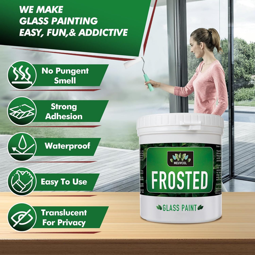 Frosted Glass Paint, Privacy Window Paint For Glass, Frosted Glass Spray Waterproof & UV Resistant, Window Frosting Spray For Shower Doors, Bathroom, Kitchen, Craft, Indoor & Outdoor (16oz) - Just Closeouts Canada Inc.
