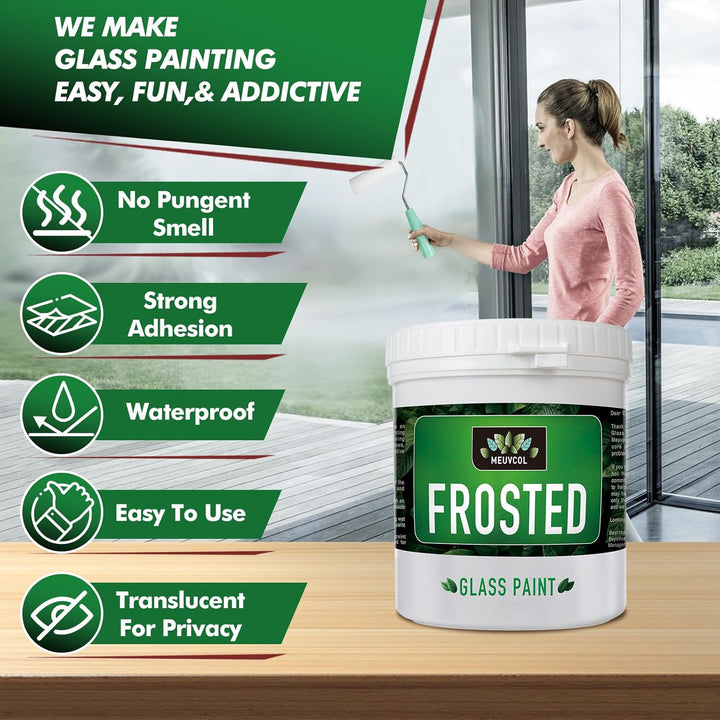 Frosted Glass Paint, Privacy Window Paint For Glass, Frosted Glass Spray Waterproof & UV Resistant, Window Frosting Spray For Shower Doors, Bathroom, Kitchen, Craft, Indoor & Outdoor (16oz) - Just Closeouts Canada Inc.