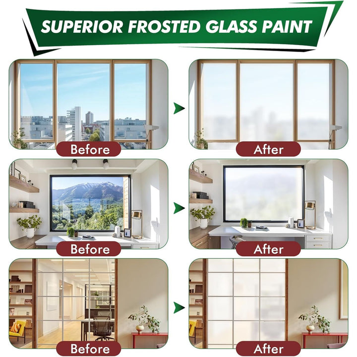 Frosted Glass Paint, Privacy Window Paint For Glass, Frosted Glass Spray Waterproof & UV Resistant, Window Frosting Spray For Shower Doors, Bathroom, Kitchen, Craft, Indoor & Outdoor (16oz) - Just Closeouts Canada Inc.