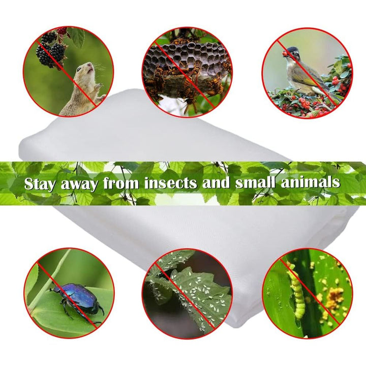 Fruit Tree Netting Covers with Zipper to Protect from Squirrels and Birds Large Netting for Fruit Trees Net Protection, White, 8' x 8', 1 Pack, White - Just Closeouts Canada Inc.