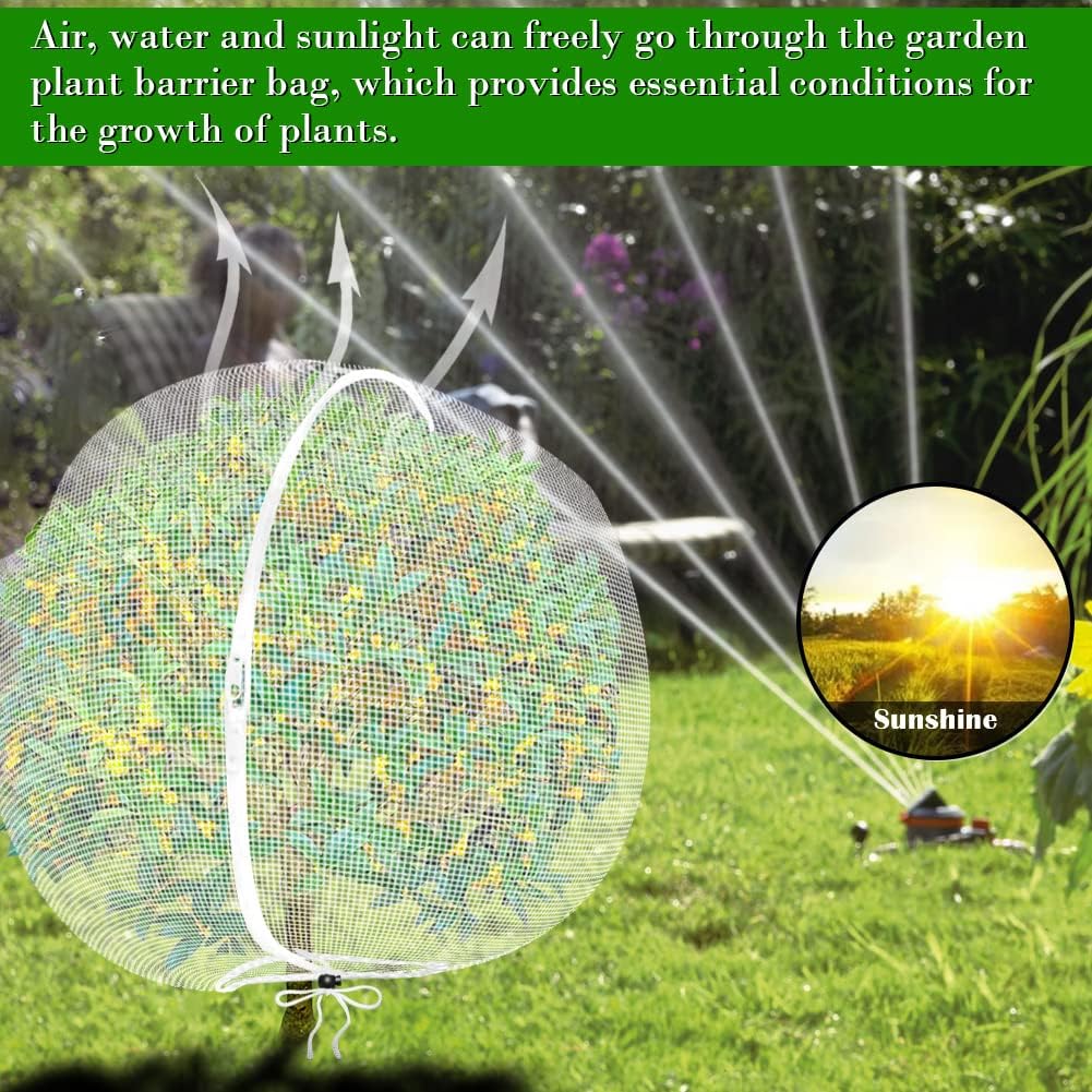 Fruit Tree Netting Covers with Zipper to Protect from Squirrels and Birds Large Netting for Fruit Trees Net Protection, White, 8' x 8', 1 Pack, White - Just Closeouts Canada Inc.