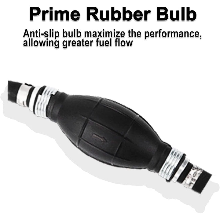 Fuel Gas Line Assembly, 3/8in Boat Motor Fuel Gas Line Hose with Primer Bulb Connector for OMC Johnson Evinrude,Yamaha, Boat, RV, Caravan, Marine, Tractor - Just Closeouts Canada Inc.