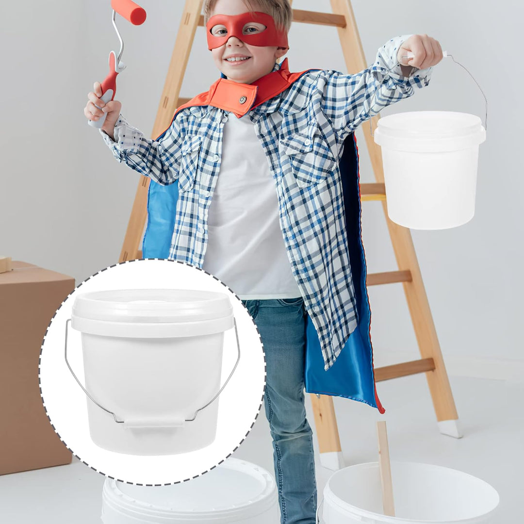 Gadpiparty 1 Gallon Plastic Paint Bucket 4L Paint Can with Lid and Handle Paint Pails Ice Cream Food Water Containers - Just Closeouts Canada Inc.