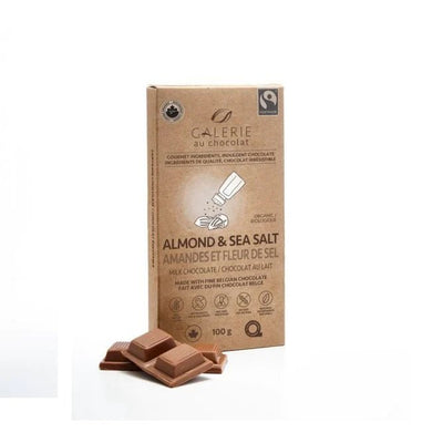 Galerie Au Chocolat Almond & Sea Salt Milk Chocolate Bar, 100g - Just Closeouts Canada Inc.063783577220