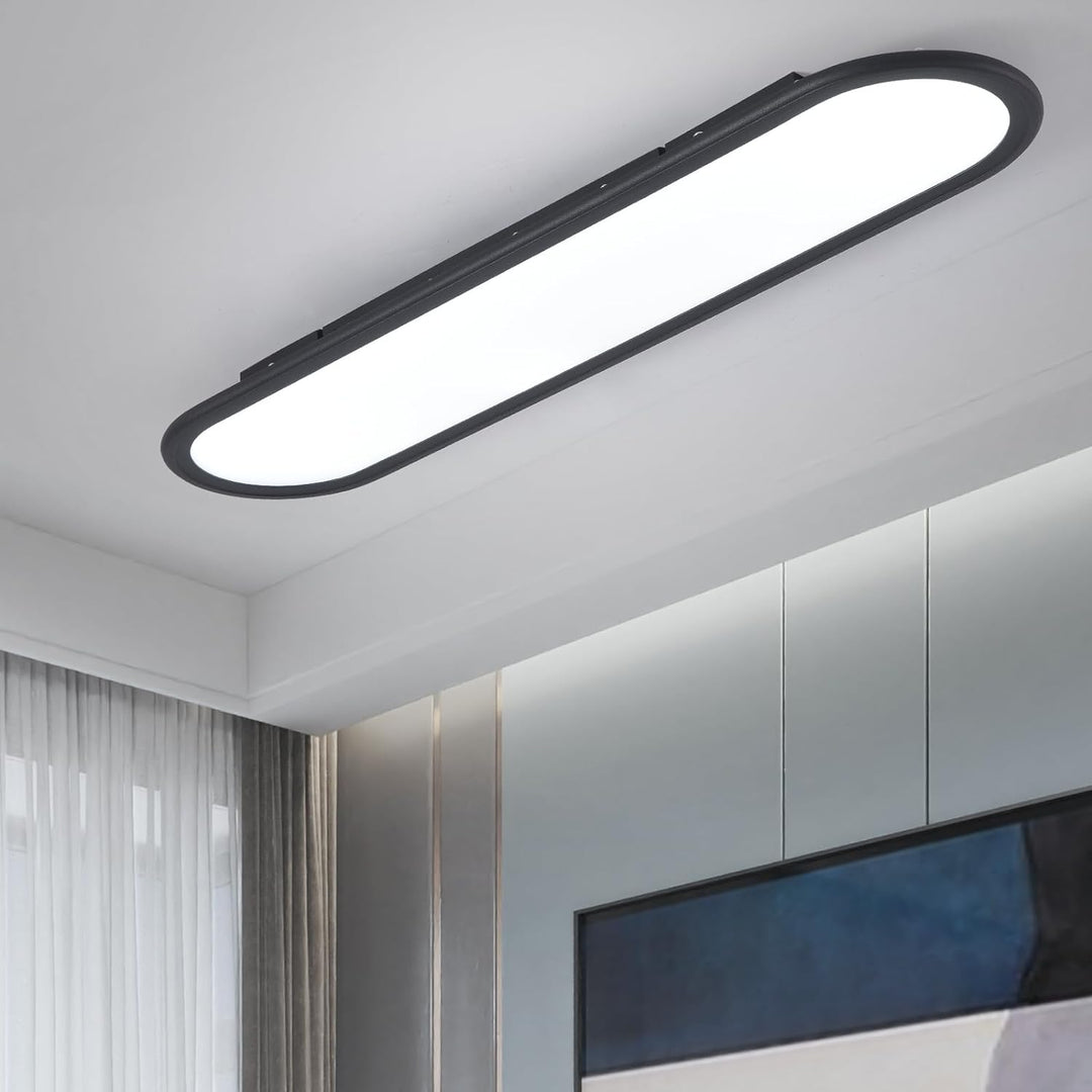 Ganeed Modern Linear Ceiling Lights,36W LED Ceiling Lamp, High Brightness Long Ceiling Light,27.6 Inch Ultra Thin Low Profile Light Fixture for Bedroom Kitchen Closet Hallway,Black/Cool White 6500K - Just Closeouts Canada Inc.