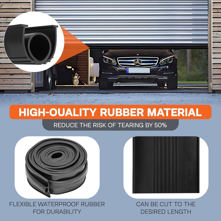 Garage Door Rubber Seal, 10ft,12ft,16ft,20ft Lengths, U - Shape (10ft) Weatherproof Weatherstrip Garage Door Replacement Rubber - Just Closeouts Canada Inc.