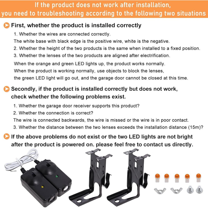 Garage Door Sensor Compatible with Lift master Chamberlain Sears Craftsman Garage Door Opener Made After 1997, 41A5034 G801CB-P Garage Door Safety Sensor Kit with 2 Mounting Brackets - Just Closeouts Canada Inc.