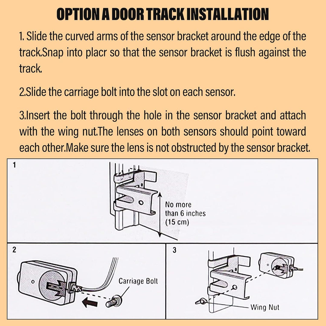 Garage Door Sensor Compatible with Lift master Chamberlain Sears Craftsman Garage Door Opener Made After 1997, 41A5034 G801CB-P Garage Door Safety Sensor Kit with 2 Mounting Brackets - Just Closeouts Canada Inc.