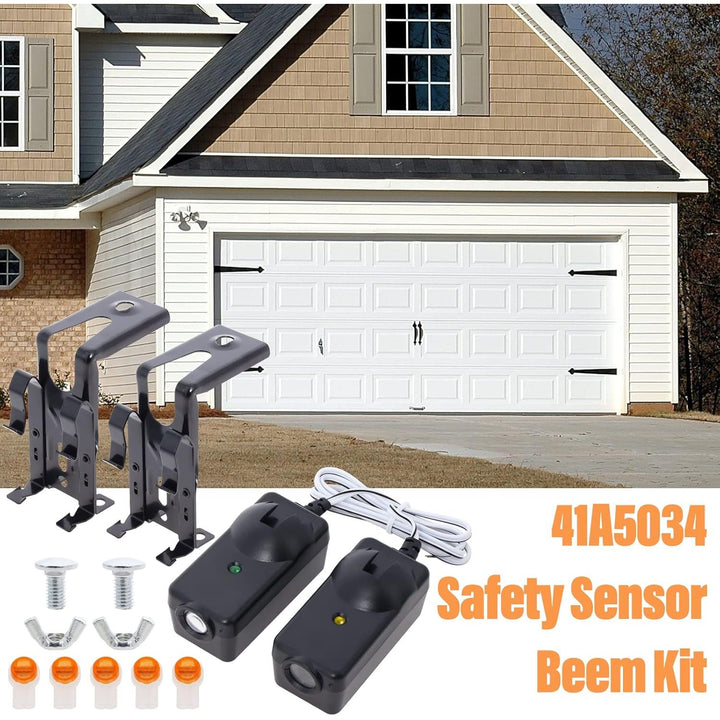 Garage Door Sensor Compatible with Lift master Chamberlain Sears Craftsman Garage Door Opener Made After 1997, 41A5034 G801CB-P Garage Door Safety Sensor Kit with 2 Mounting Brackets - Just Closeouts Canada Inc.
