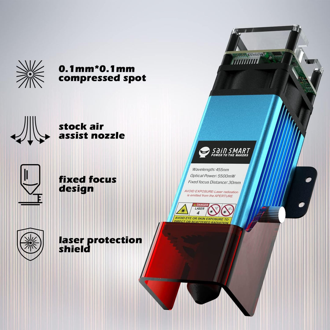 Genmitsu CFL55 Compressed Spot Laser Module, 0.1mm*0.1mm Laser Spot, 5.5W FAC Laser Module for Genmitsu 3020 - PRO MAX V2, 3030 - PROVer MAX, PROVerXL 4030, 4030V2 & 4040 - PRO, 4040 Reno, Jinsoku LC - 60A - Just Closeouts Canada Inc.