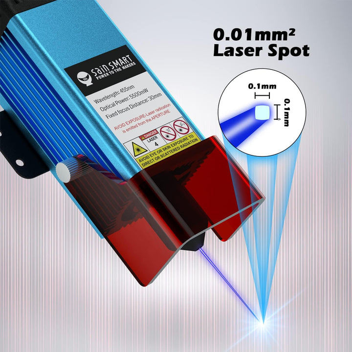 Genmitsu CFL55 Compressed Spot Laser Module, 0.1mm*0.1mm Laser Spot, 5.5W FAC Laser Module for Genmitsu 3020 - PRO MAX V2, 3030 - PROVer MAX, PROVerXL 4030, 4030V2 & 4040 - PRO, 4040 Reno, Jinsoku LC - 60A - Just Closeouts Canada Inc.