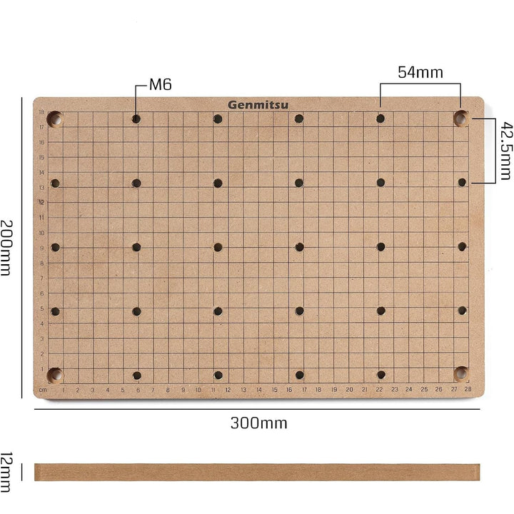 Genmitsu CNC MDF Grid Spoilboard for 3020 CNC Router Machine, Compatible with 3020 - PRO Max & V2, 300 x 200 x 12mm, M6 Holes (6mm), Screws and Wrench Included - Just Closeouts Canada Inc.