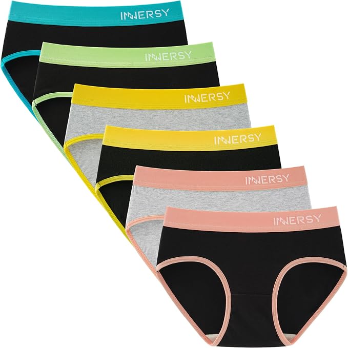 Girls' Soft Cute Underwear Cotton Panties for 8-16 Years Old Teens 6-Pack XL 14-16 - Just Closeouts Canada Inc.X002ZLDBBD