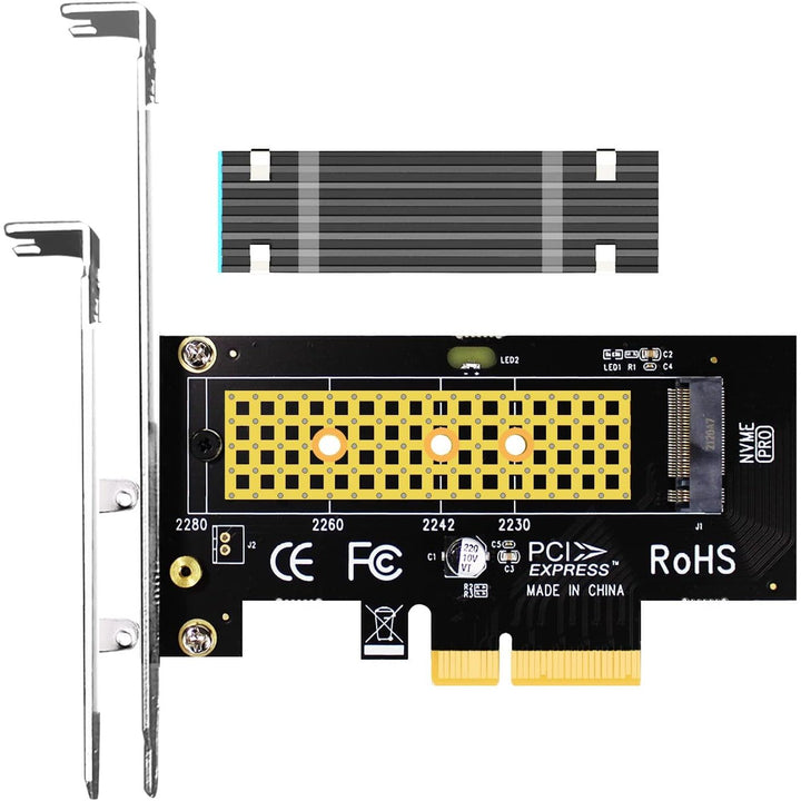 GLOTRENDS PA09 - HS M.2 NVMe to PCIe 4.0 X4 Adapter with M.2 Heatsink for M.2 NVMe SSD - Just Closeouts Canada Inc.
