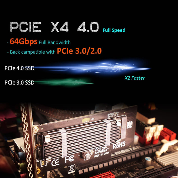 GLOTRENDS PA09 - HS M.2 NVMe to PCIe 4.0 X4 Adapter with M.2 Heatsink for M.2 NVMe SSD - Just Closeouts Canada Inc.