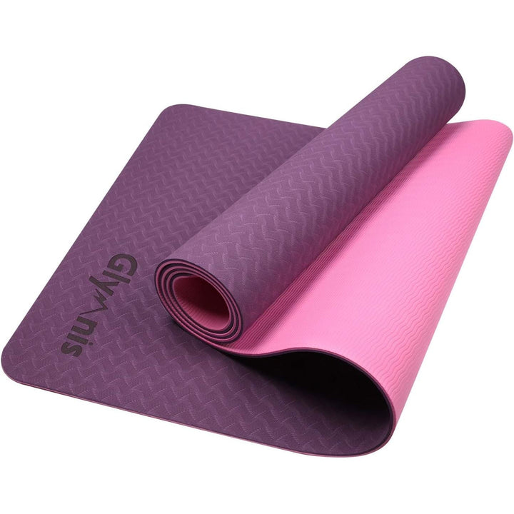 Glymnis Yoga Mat Exercise Mat Thick Non Slip Pilates Mat, Anti Tear Durable for Fitness Workouts Gym with Carrying Strap for Women Men - Just Closeouts Canada Inc.