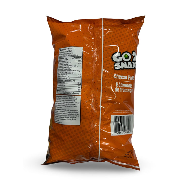 Go 2 Snax Cheese Puffs, 150g - Just Closeouts Canada Inc.