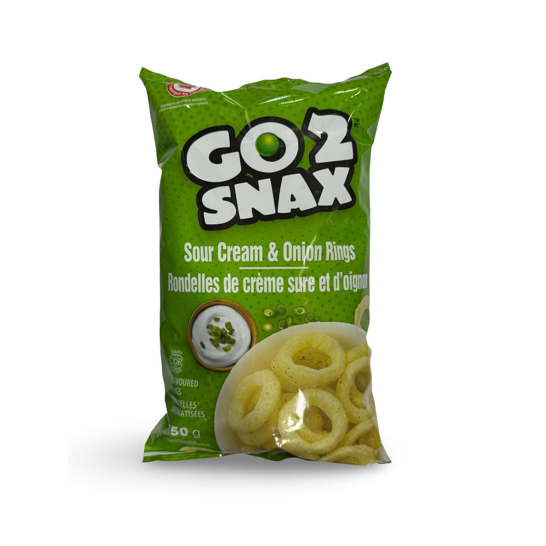Go 2 Snax Sour Cream & Onion Rings, 150g - Just Closeouts Canada Inc.