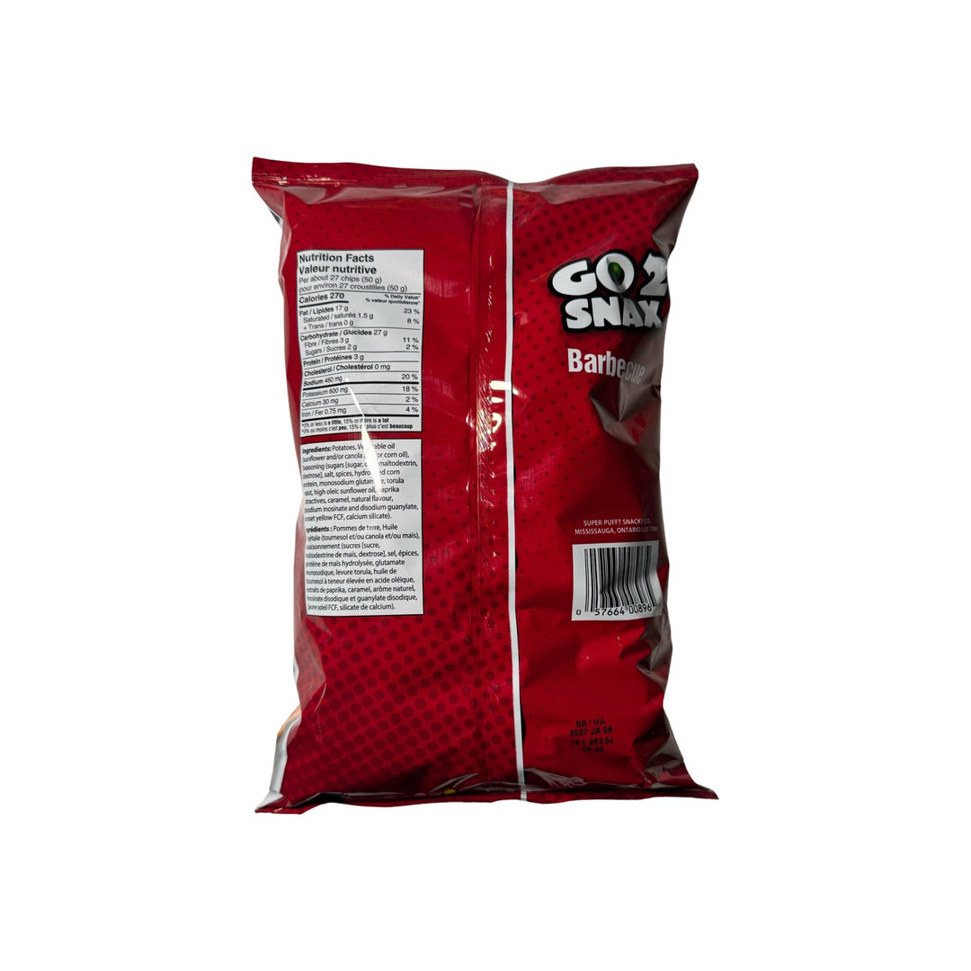 Go2Snax Bbq Potato Chips, 140g - Just Closeouts Canada Inc.057664008965