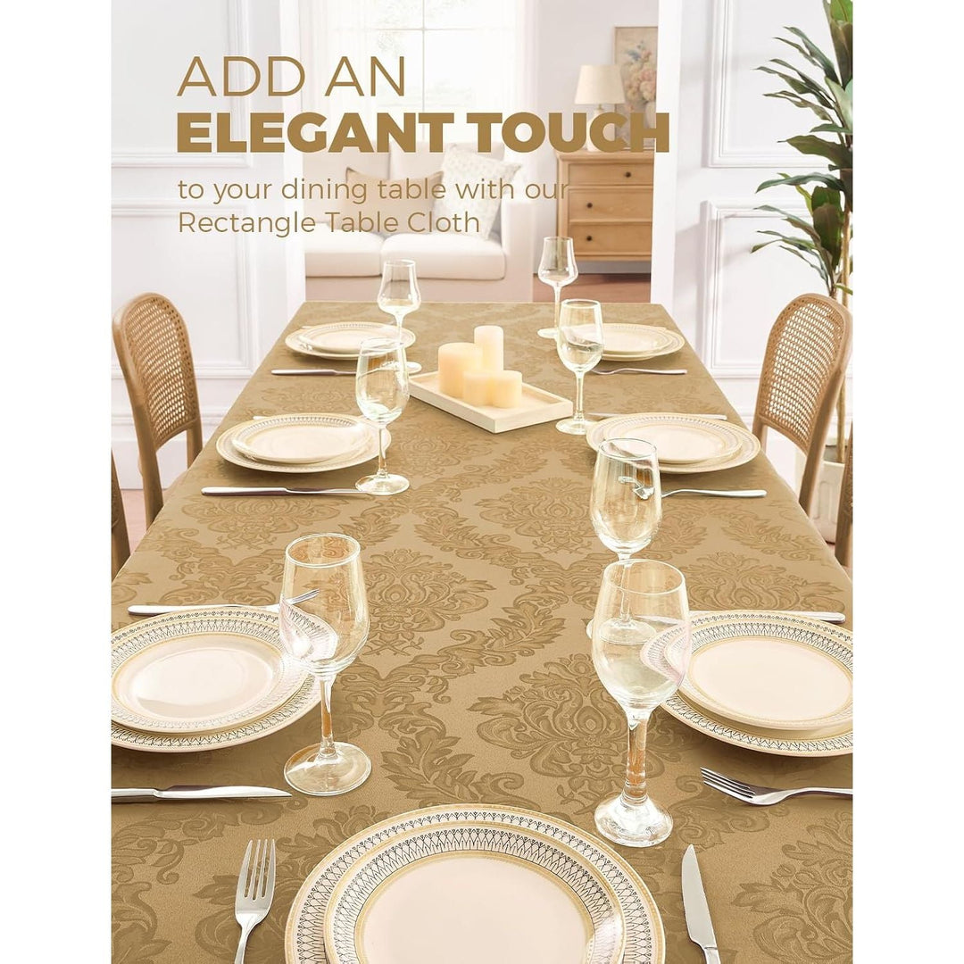 Gold Fall Floral Table Cloths Rectangular 60 x 120 Inch (10-12 Seats), Waterproof Decorative Washable Damask Tablecloth Covers for Dining Kitchen Buffet Table, Wedding Indoor Outdoor Party - Just Closeouts Canada Inc.X004O3PGG3