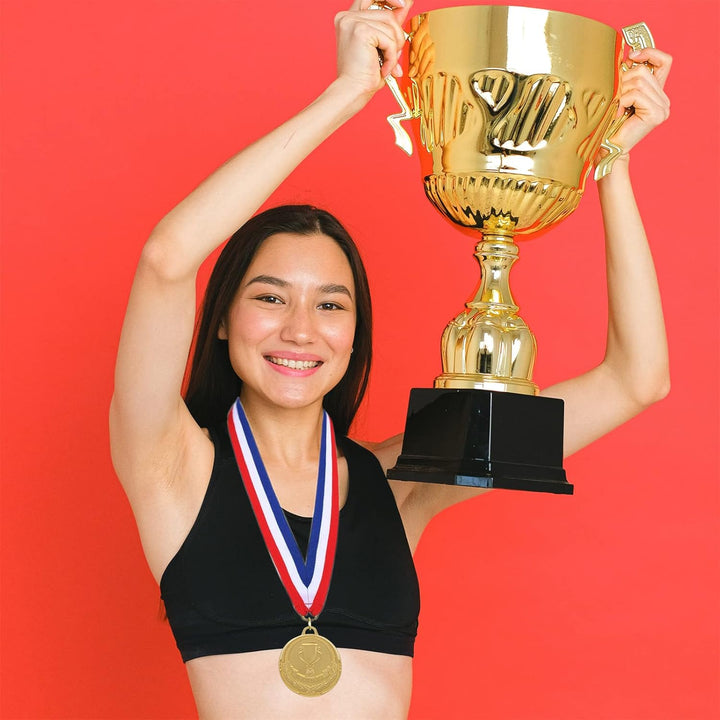 Gold Medals for Awards - 12 Pieces Winner Medal Metal with Neck Ribbon Prizes for Kids, Adults, Sports Day, Spelling Bees, Competitions, Party, 2 Inches - Just Closeouts Canada Inc.