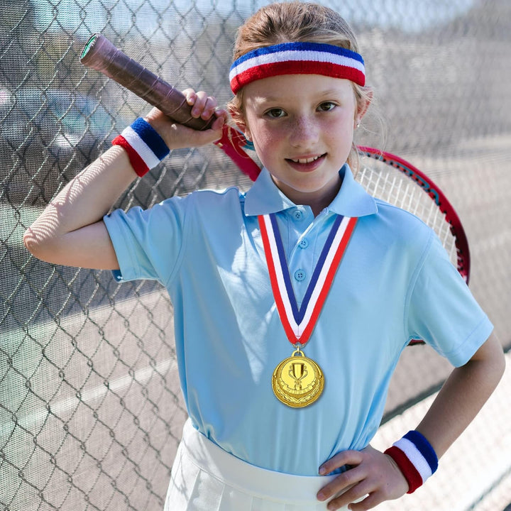 Gold Medals for Awards - 12 Pieces Winner Medal Metal with Neck Ribbon Prizes for Kids, Adults, Sports Day, Spelling Bees, Competitions, Party, 2 Inches - Just Closeouts Canada Inc.
