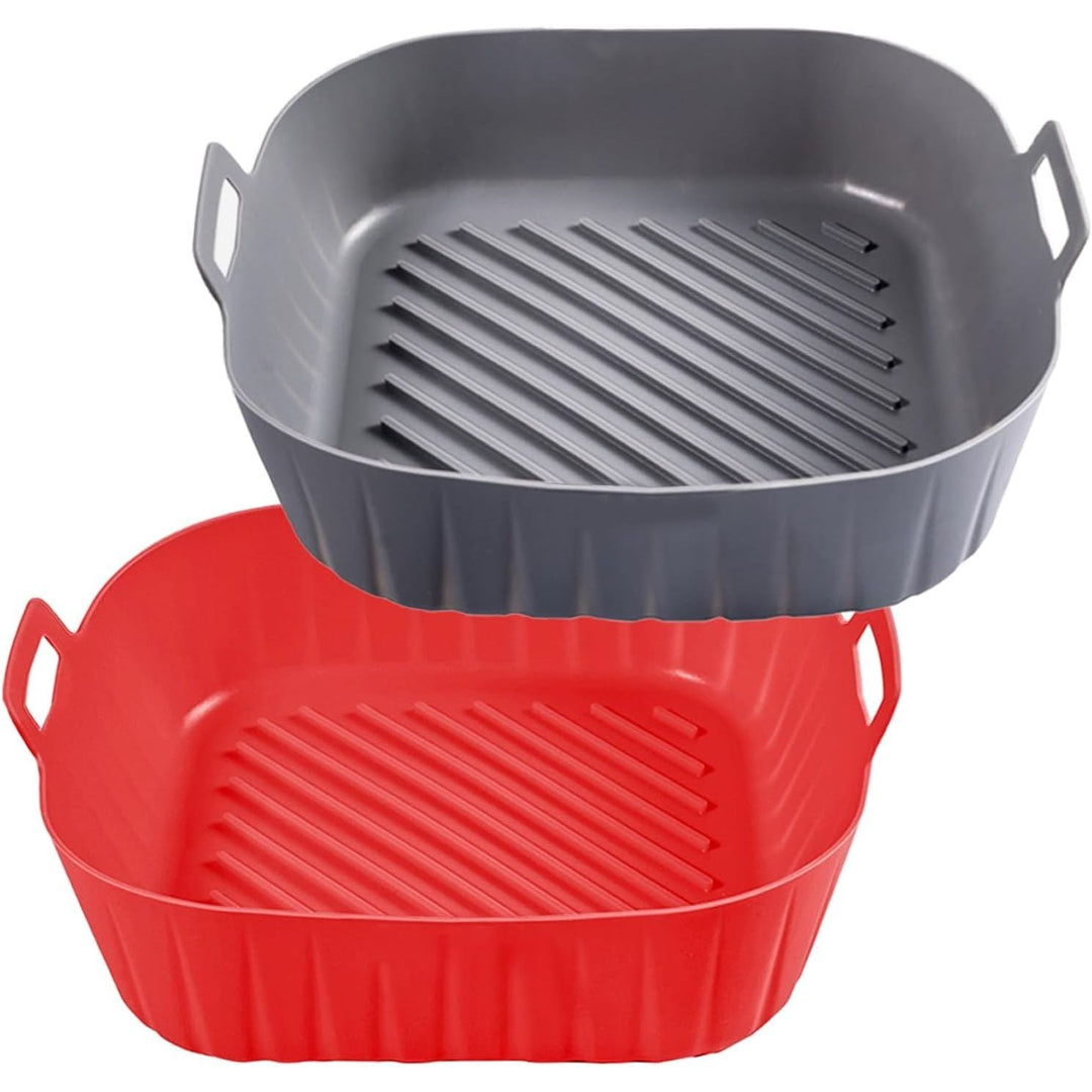 Golden Associate Silicone Liners Square for 8 to 8.5 In Air Fryer, 2 Pcs Non - stick Food - grade Reusable Silicone Pot Baking Tray Air fryer Accessories - Just Closeouts Canada Inc.